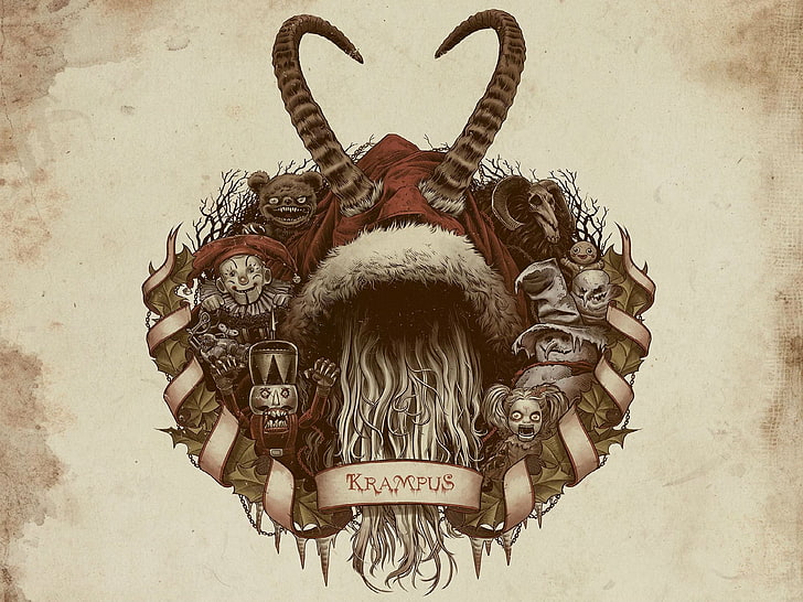 christmas, Dark, demon, Evil, horror, Krampus, monster, occult, HD wallpaper