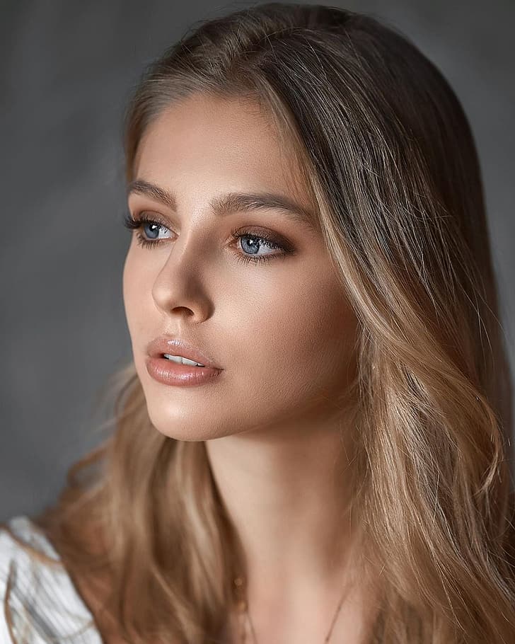 Alexa Breit, model, women, gray eyes, portrait, HD wallpaper