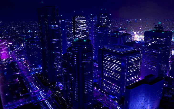 aerial photo of high rise building, cityscape, night, urban Skyline