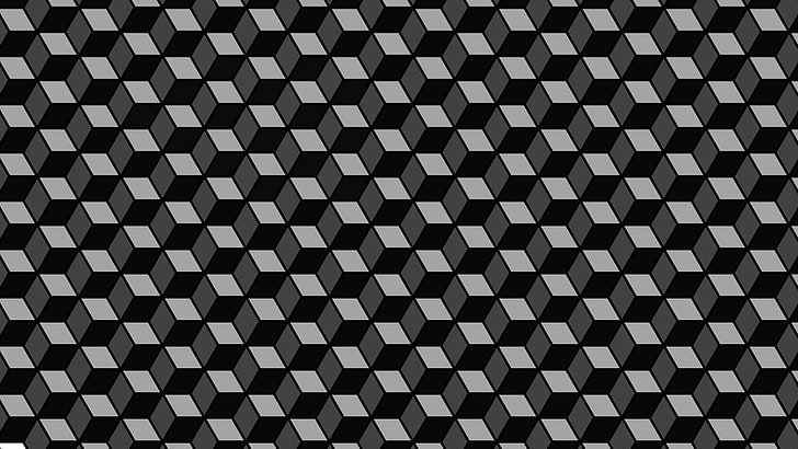 pattern, optical illusion, cube, backgrounds, full frame, design, HD wallpaper