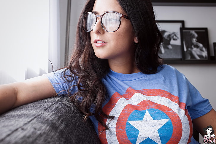 Reed Suicide, Suicide Girls, model, tattoo, Captain America, HD wallpaper
