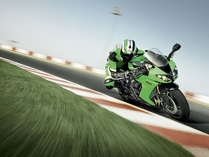 Kawasaki, motorcycle, Kawasaki ninja, speed, motion, blurred motion, HD wallpaper