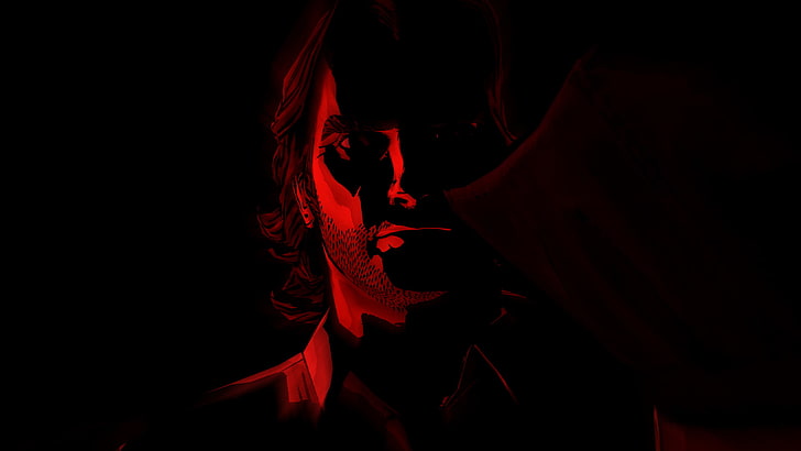 The Wolf Among Us, video games, red, indoors, black background, HD wallpaper