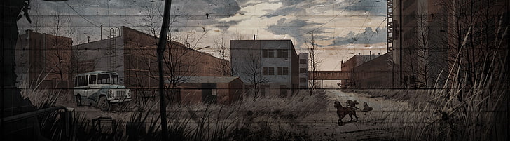 Call Of Pripyat Art Drawing, gray and white bus illustration, HD wallpaper