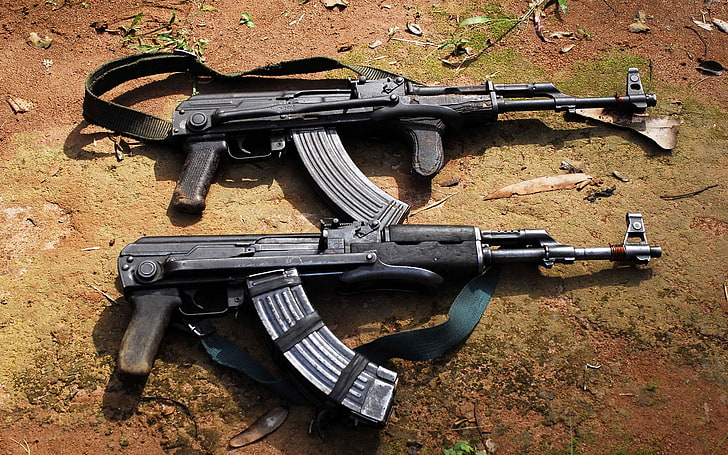 HD wallpaper: AK-47, two black AK rifles, War & Army, gun, soldier, weapon  | Wallpaper Flare