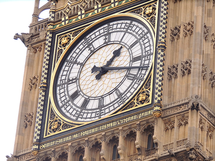 England, Big Ben, building, clocks, architecture, low angle view, HD wallpaper