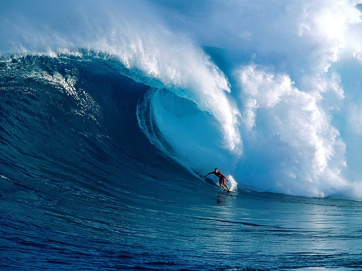 Big Wave Surfing, men's black wet suit, Sports, sports wallpapers, HD wallpaper
