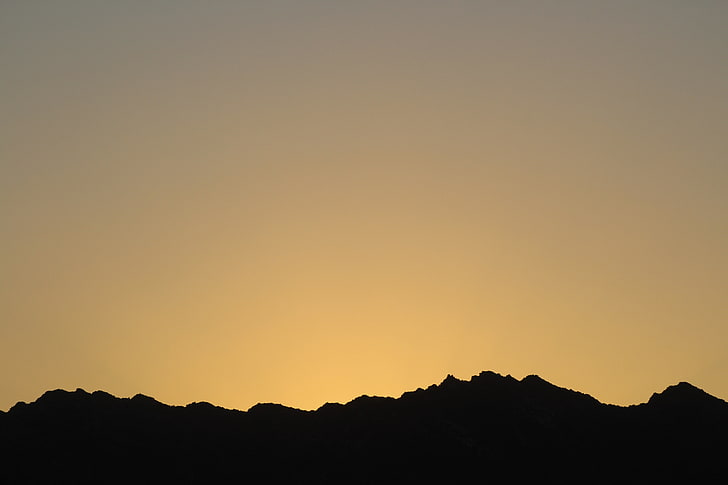 landscape, hills, silhouette, sunrise, sky, dawn, sunset, beauty in nature, HD wallpaper