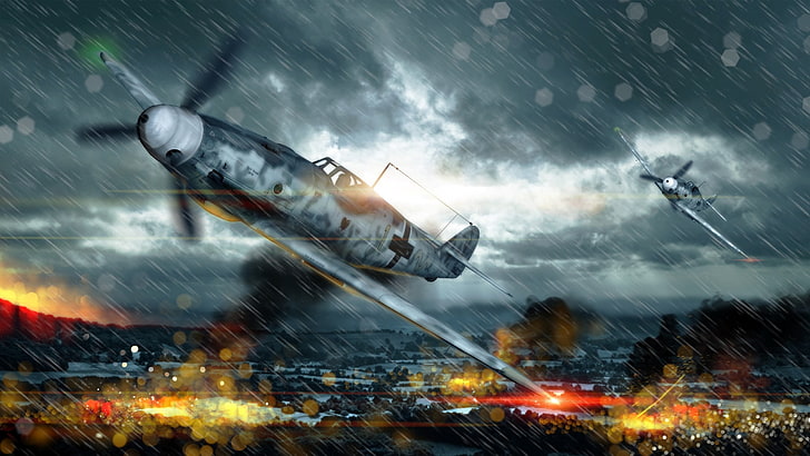 War Thunder, airplane, Messerschmitt Bf 109, World War II, motion