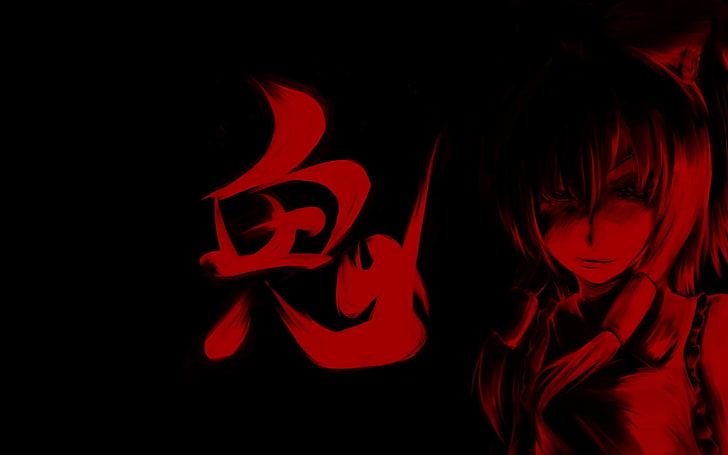 HD wallpaper: manga, anime girls, dark, Touhou, one person, red, black  background | Wallpaper Flare