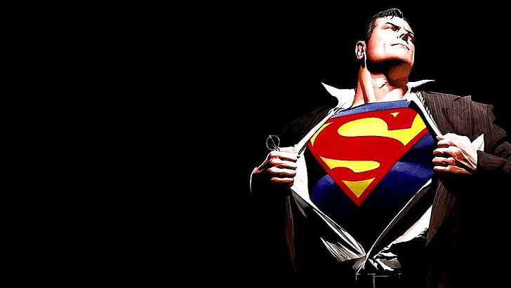 Superman photo, DC Comics, one person, copy space, young adult