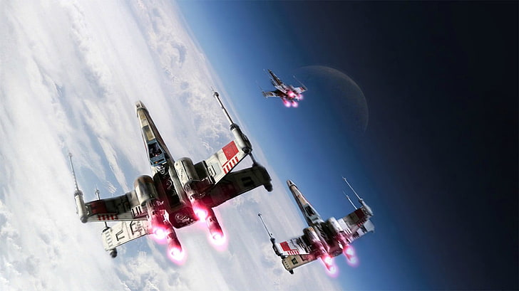 gray and red arilineairliner, Star Wars, RebelFighters, X-wing