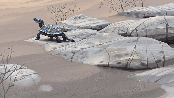 dinosaurs, Simon Stålenhag, HD wallpaper