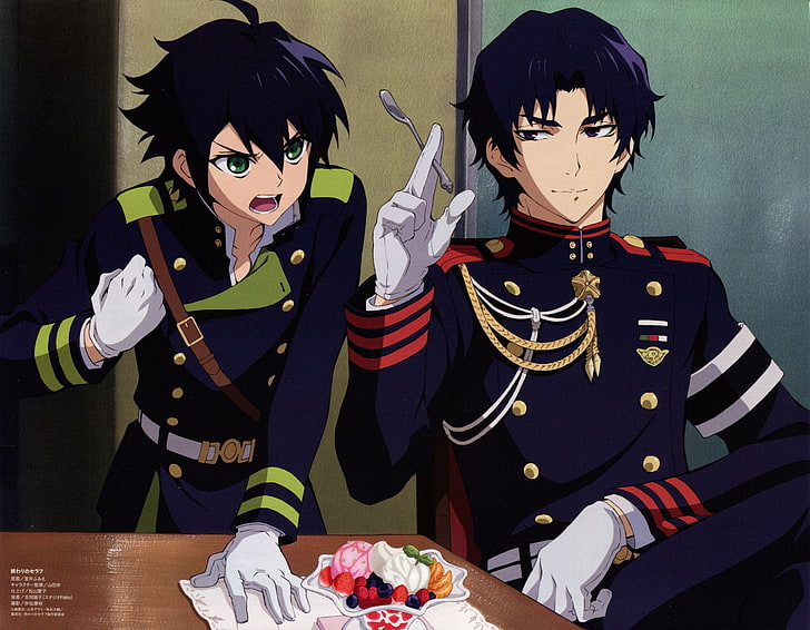 Anime, Seraph of the End, Angry, Belt, Black Hair, Boy, Food