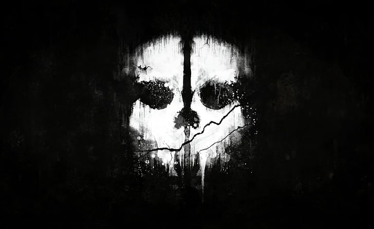 COD Ghosts, gray and black skull illustration, Games, Call Of Duty