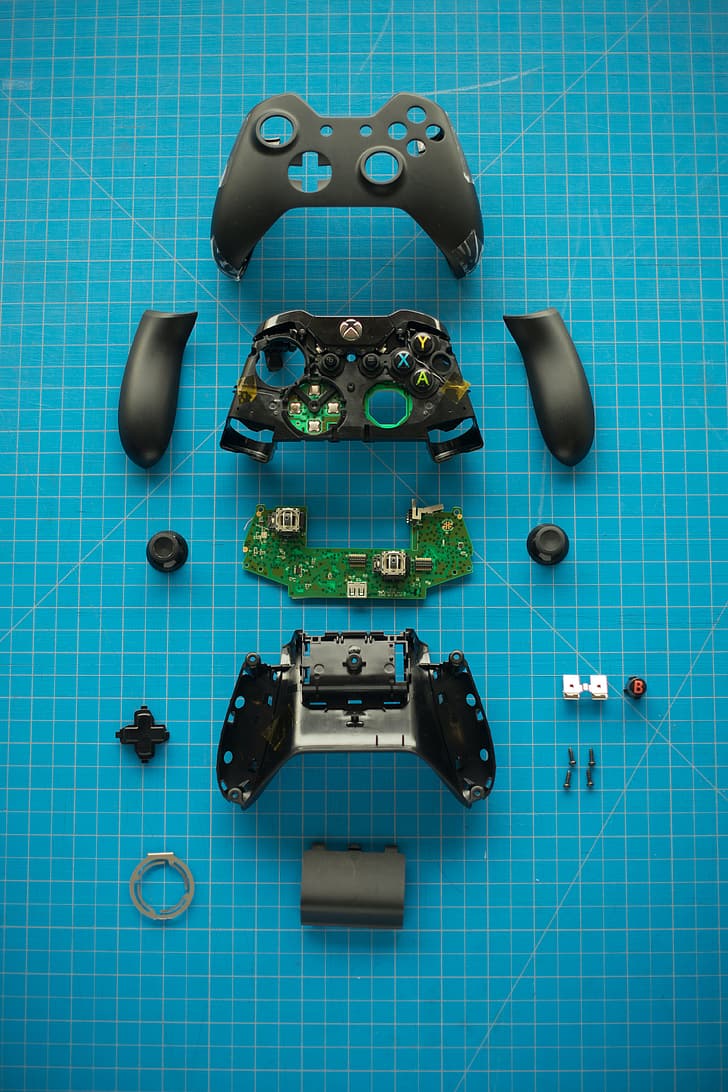exploded-view diagram, controllers, Xbox, parts, remote control