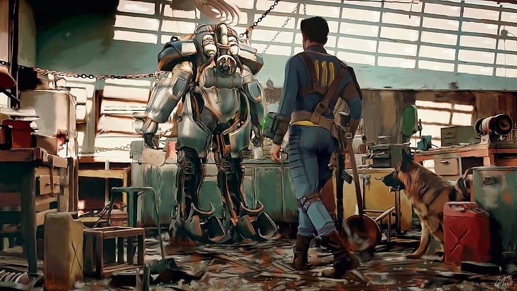 Fallout, Fallout 4, Dogmeat (Fallout), Power Armor (Fallout)