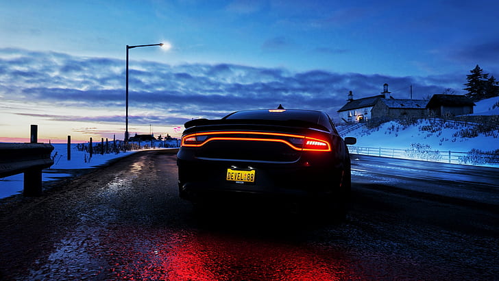Dodge, Dodge Charger SRT Hellcat, Brembo, Forza Horizon 4, car, HD wallpaper