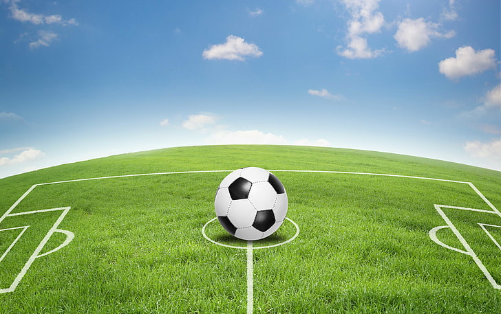 white soccer ball illustration, the sky, abstraction, serenity, HD wallpaper