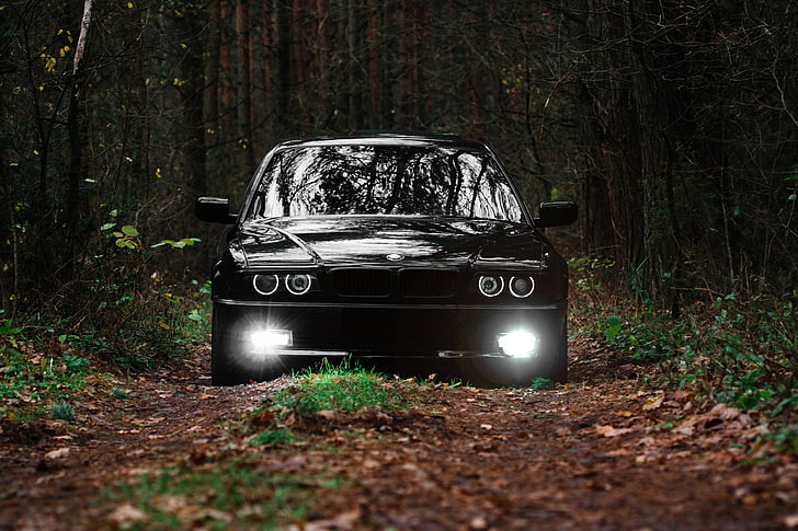 black BMW E46, car, Boomer, 7 series, E38, tree, land, mode of transportation HD wallpaper