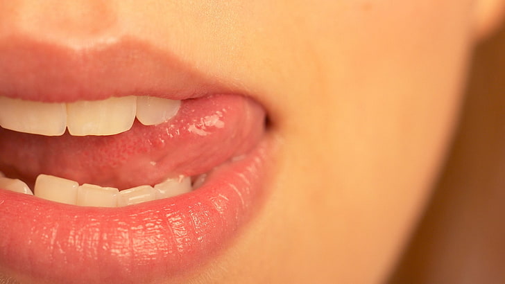 women, lips, licking lips, closeup, human lips, human mouth, HD wallpaper