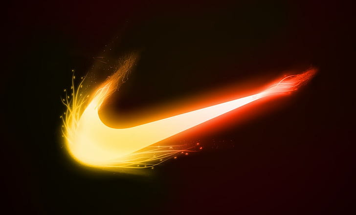 Logos, Nike, Famous Sports Brand, Dark, Sparks, HD wallpaper