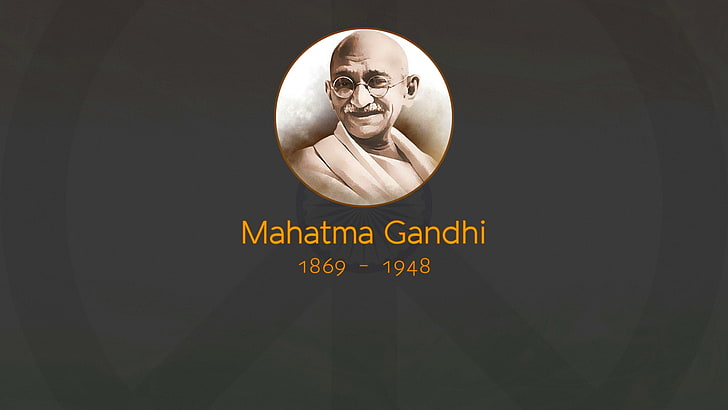 Mahatma Gandhi, text, communication, human representation, indoors, HD wallpaper
