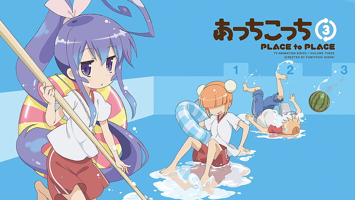 Acchi Kocchi, anime girls, Tsumiki Miniwa, Mayoi Katase, communication, HD wallpaper