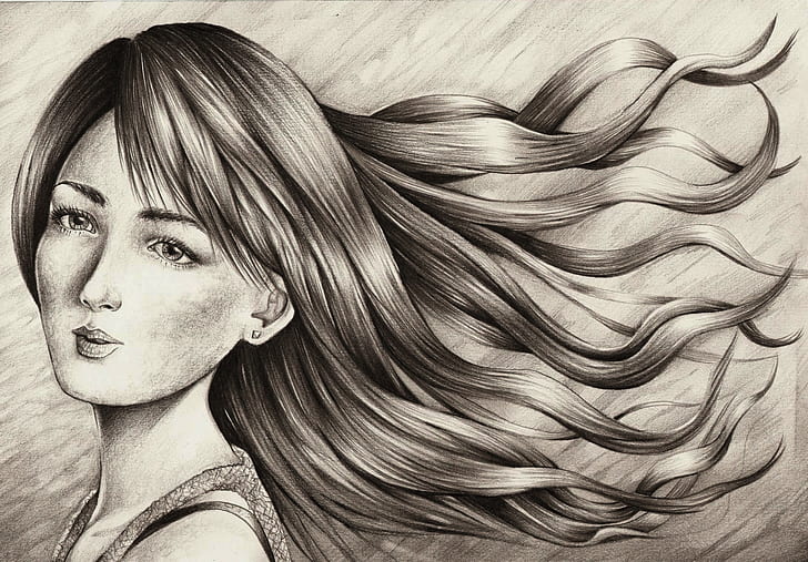 Drawing A Portrait Of A Beautiful Girl Background Picture To Sketch  Background Image And Wallpaper for Free Download