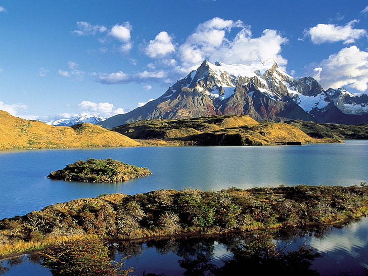 landscape, Torres del Paine, Patagonia, mountains, island, scenics - nature, HD wallpaper