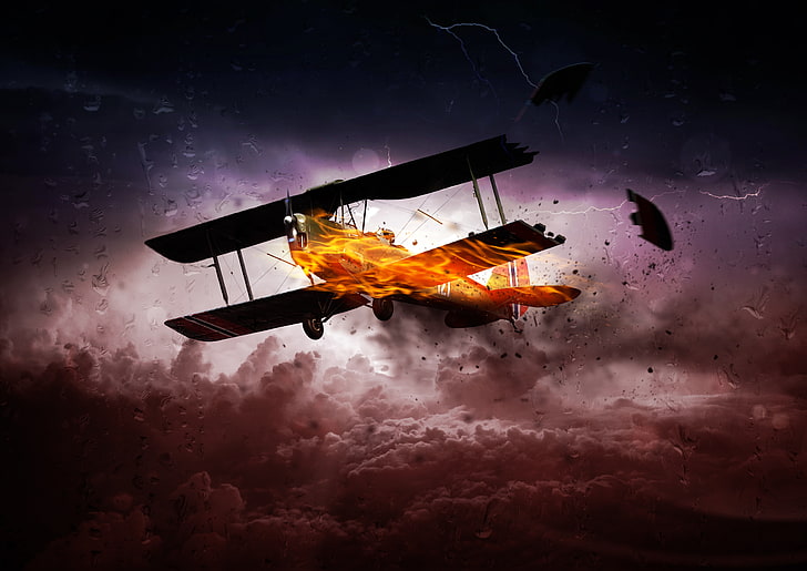 HD wallpaper: Storm, 8K, Propeller plane, Clouds, 4K, Aircraft, Fire |  Wallpaper Flare