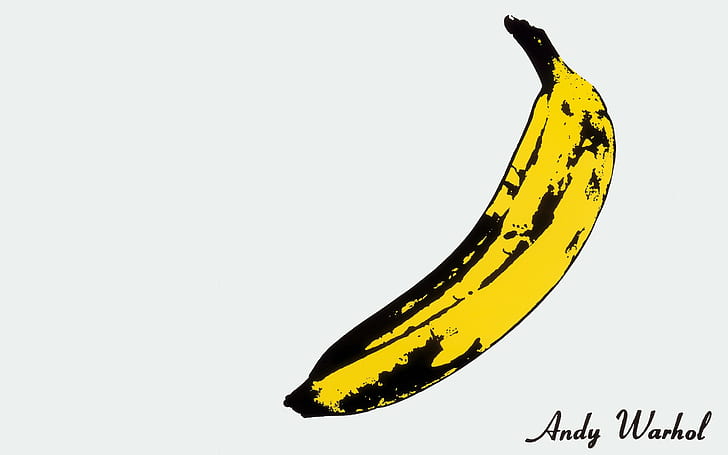bananas artwork andy warhol minimalism, studio shot, yellow