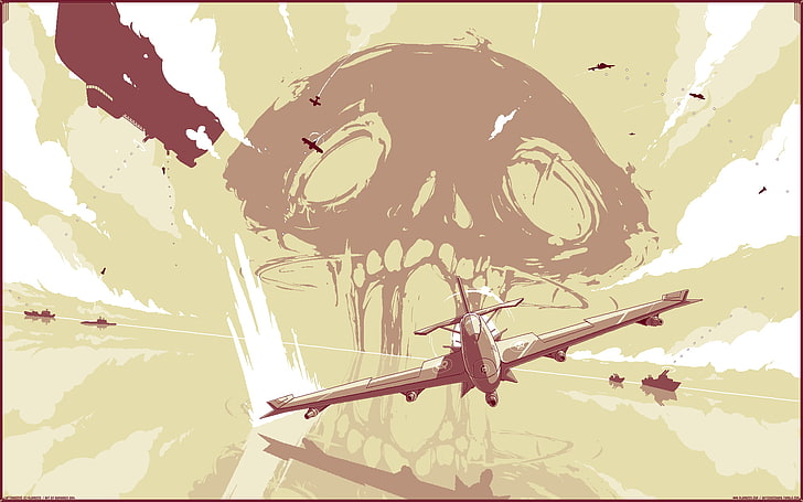 digital art, bombs, Luftrausers, low angle view, nature, sunlight