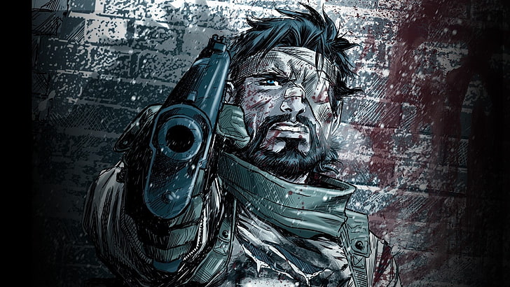 illustration of man holding pistol, video games, The Punisher