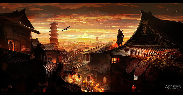 Assassin's Creed, video games, fantasy city, rooftops, HD wallpaper