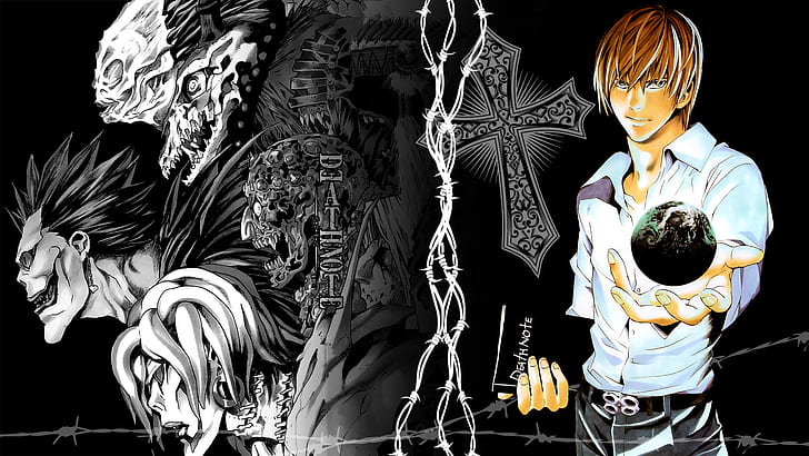Hd Wallpaper Anime Death Note Dark Kira Death Note Light Yagami Rem Death Note Wallpaper Flare