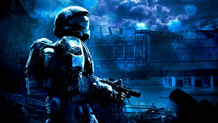 Halo, Halo 3: ODST, night, people, technology, government, arts culture and entertainment, HD wallpaper