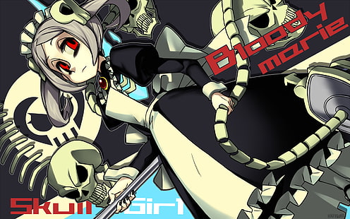 Hd Wallpaper 1sgirls Action Anime Chibi Fighting Mahga Skull Skullgirls Wallpaper Flare