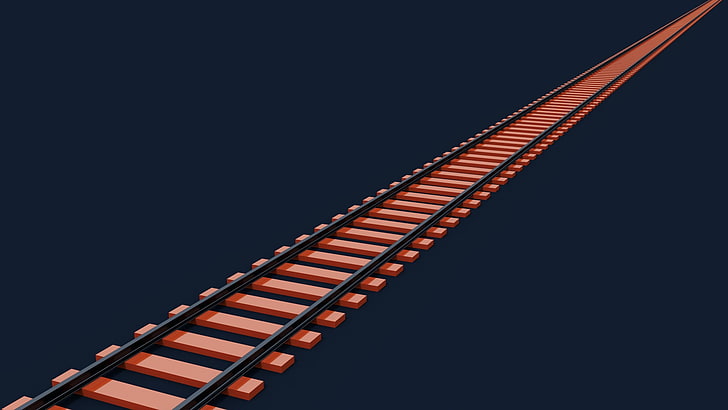 brown train railway, abstract, orange, render, CGI, Blender, modern