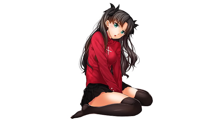 black hair female anime illustratio, Tohsaka Rin, Fate Series