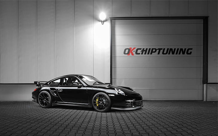 2014 Porsche 911 TG2 by OK Chiptuning 2, black coupe, cars, HD wallpaper