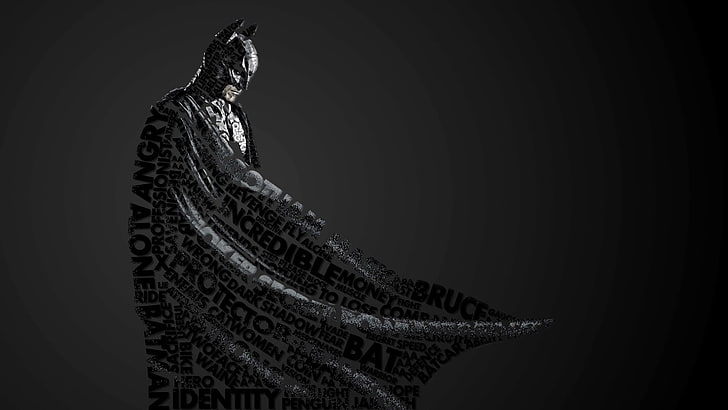 DC Batman wallpaper, text, monochrome, artwork, DC Comics, quote, HD wallpaper