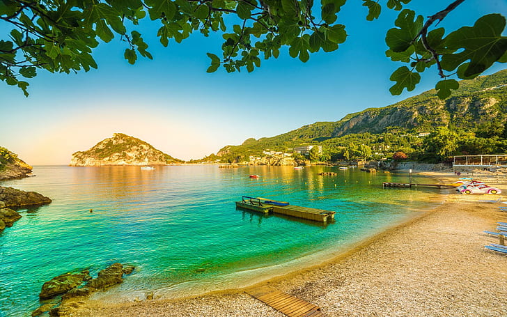Corfu Island In The Ionian Sea Greece Beaches On Corfu Island Hd Wallpaper Download For Mobile And Tablet 3840×2400, HD wallpaper