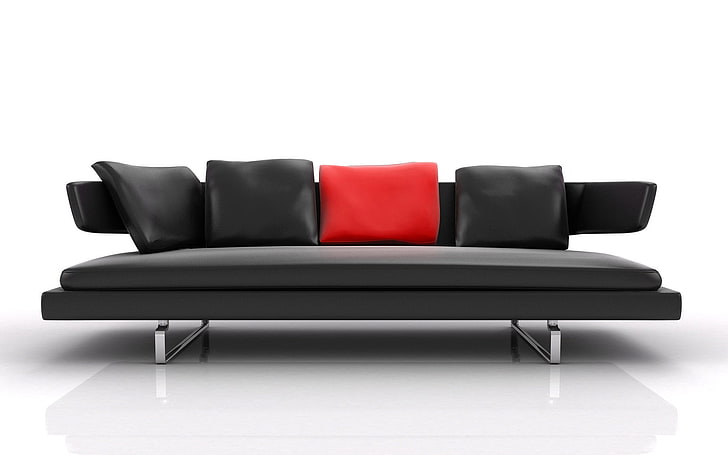 Black Leather Couch Sofa Cushion, Throw Pillows For Black Leather Sofa