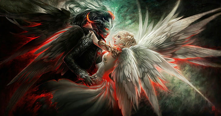 Angel-Demon warrior' Sticker | Spreadshirt