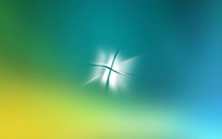 teal and yellow Windows logo, os, screen, green, backgrounds