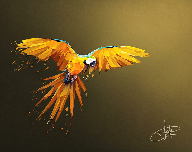 HD wallpaper: parrot, macaw, birds, artist, artwork, digital art, hd, 4k |  Wallpaper Flare