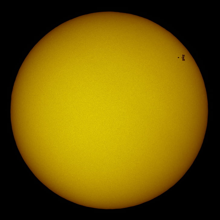 Sun, ISS, space shuttle