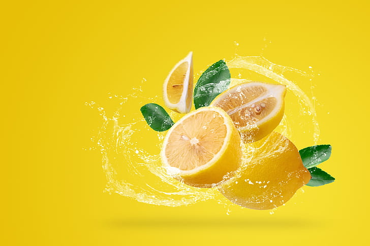 HD wallpaper: water, squirt, yellow, background, lemon, citrus | Wallpaper  Flare