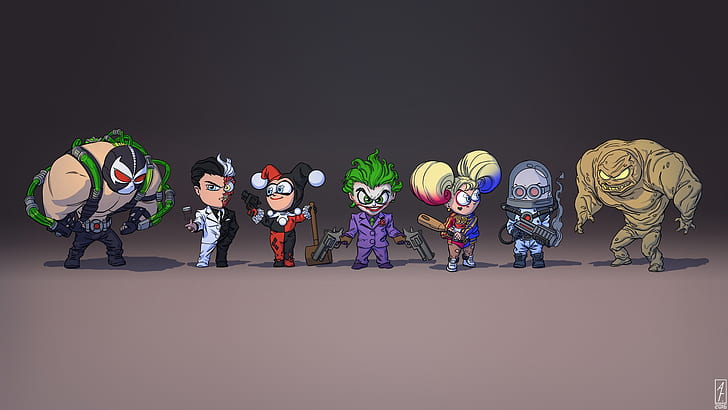 Joker, Harley Quinn, Two-faced, Comics, Concept Art, DC Comics